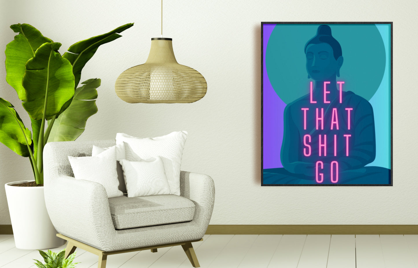 Let That Shit Go Wall Art - Downloadable Art, Motivational Print, Printable Art, Digital Download, Positive Affirmations, Positive Thinking