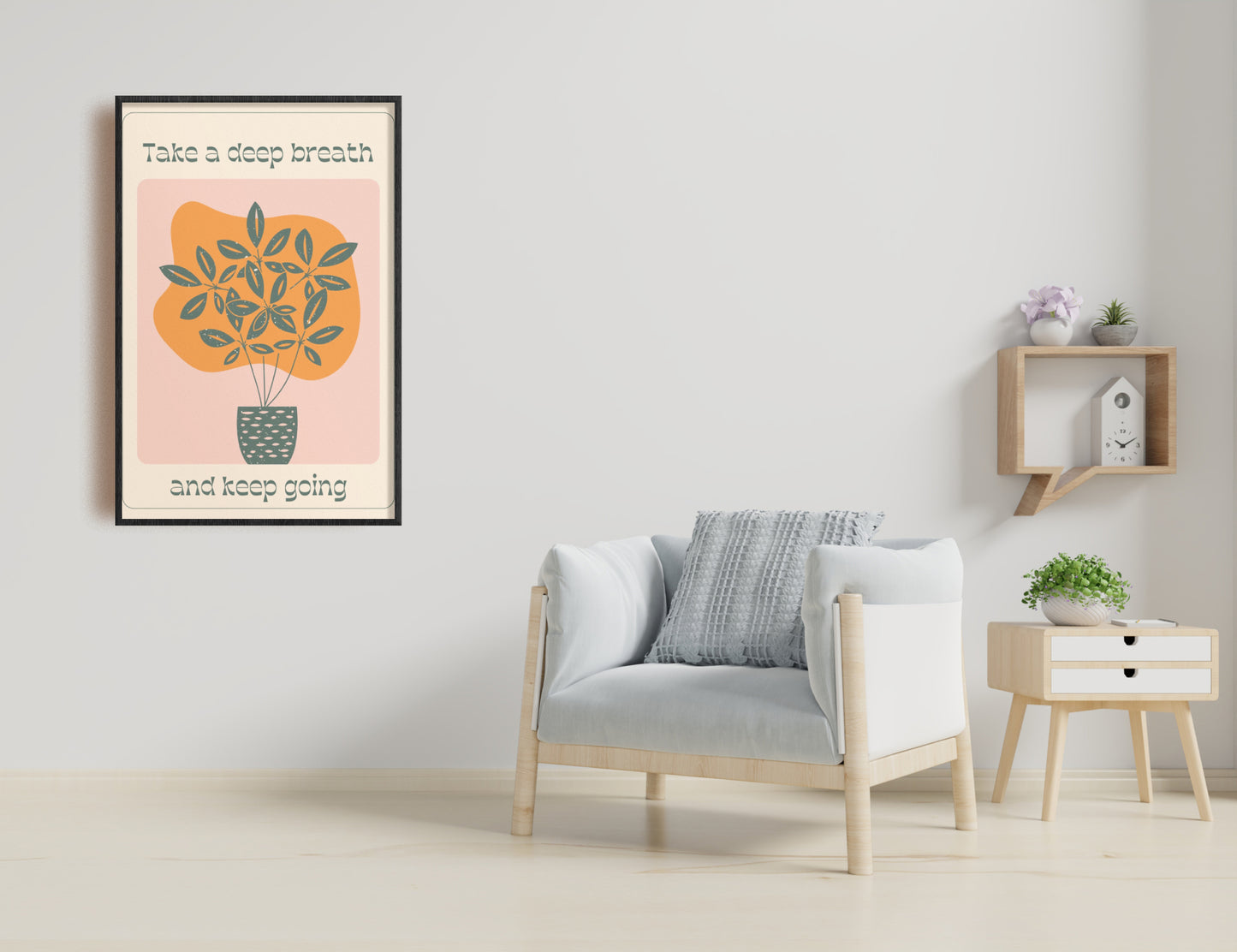 Take a Deep Breath Wall Art - Downloadable Art, Motivation Print, Printable Art, Digital Download, Positive Affirmations, Positive Thinking
