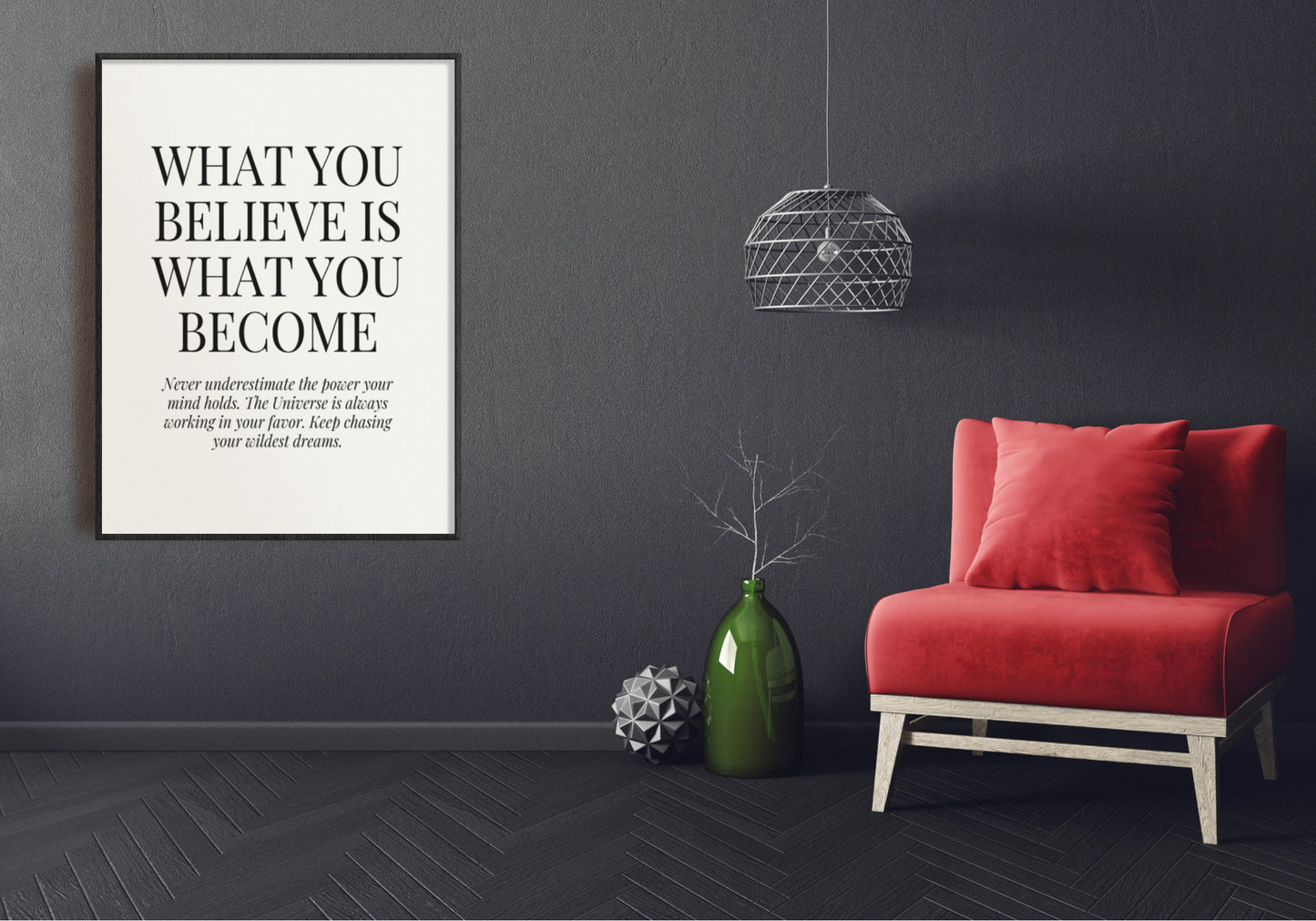 What You Believe Is What You Become - Downloadable Art, Motivation Print, Printable Art, Digital Download, Positive Affirmations, Self Love