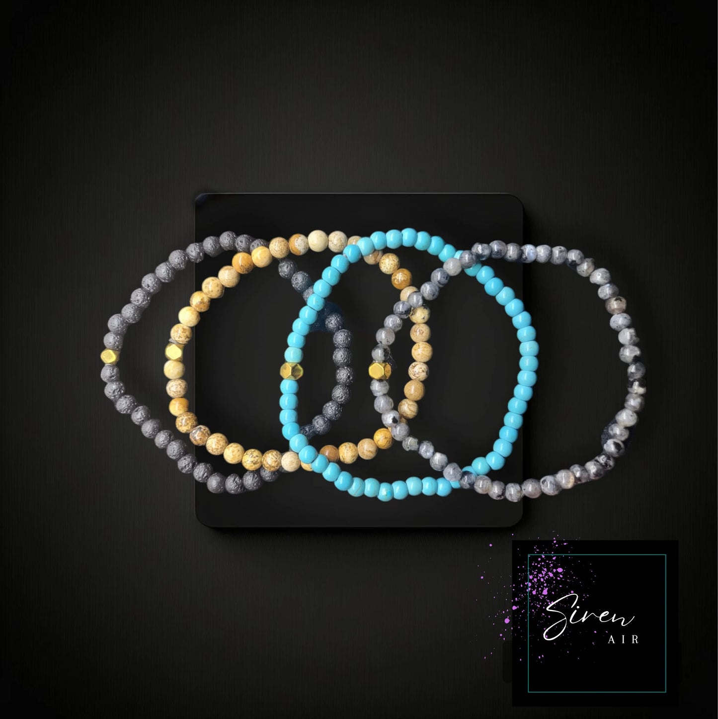 1 Pc Assorted 4mm Natural Stone Stretch Bracelet - Healing Jewelry, Gift for Her, Turquoise, Lava, Jasper, Labradorite, Natural Gemstone