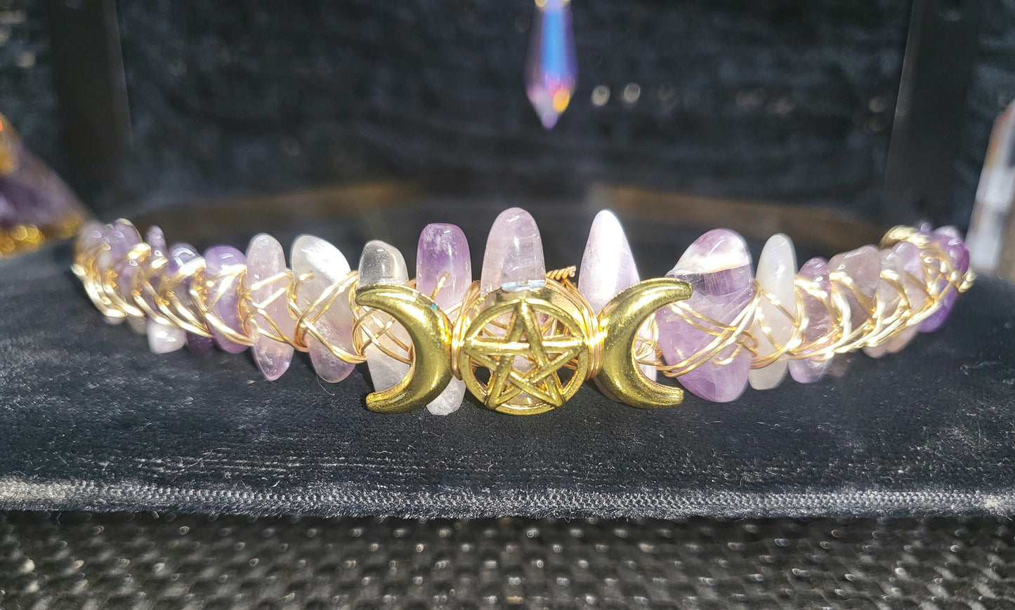 1 Pc Wire Wrapped Gemstone Crown, Assorted Gemstones, Unique Headpiece, Gemstone Headband, Festival Wear, Fairy Cosplay, Goddess Accessories