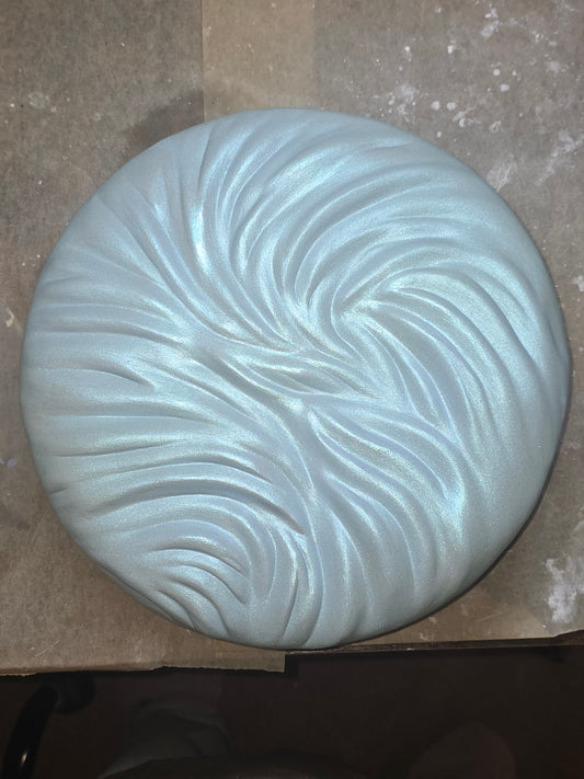 Ember Tide — Iridescent Blue Wave Sculpture, 3D Wall Art