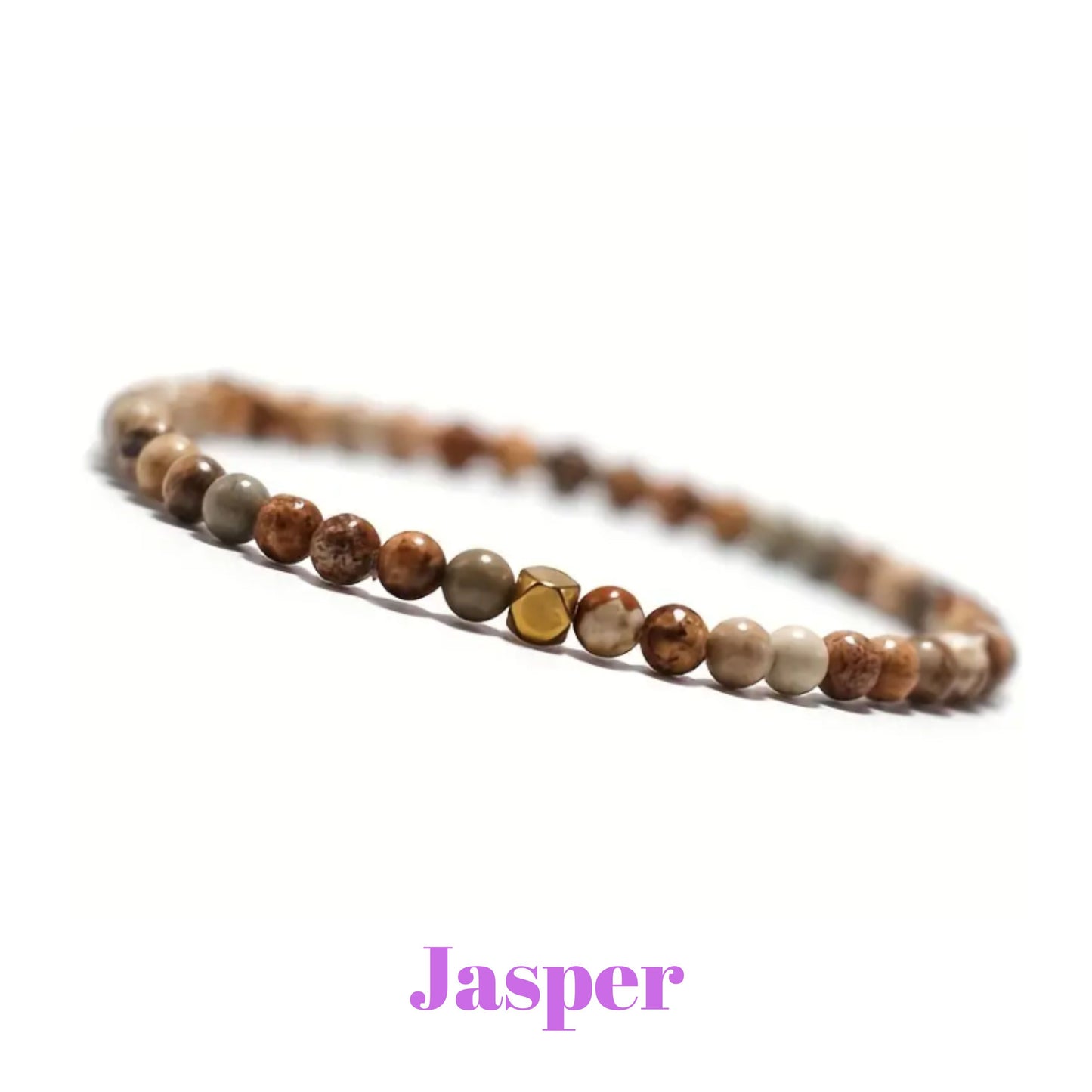 1 Pc Assorted 4mm Natural Stone Stretch Bracelet - Healing Jewelry, Gift for Her, Turquoise, Lava, Jasper, Labradorite, Natural Gemstone