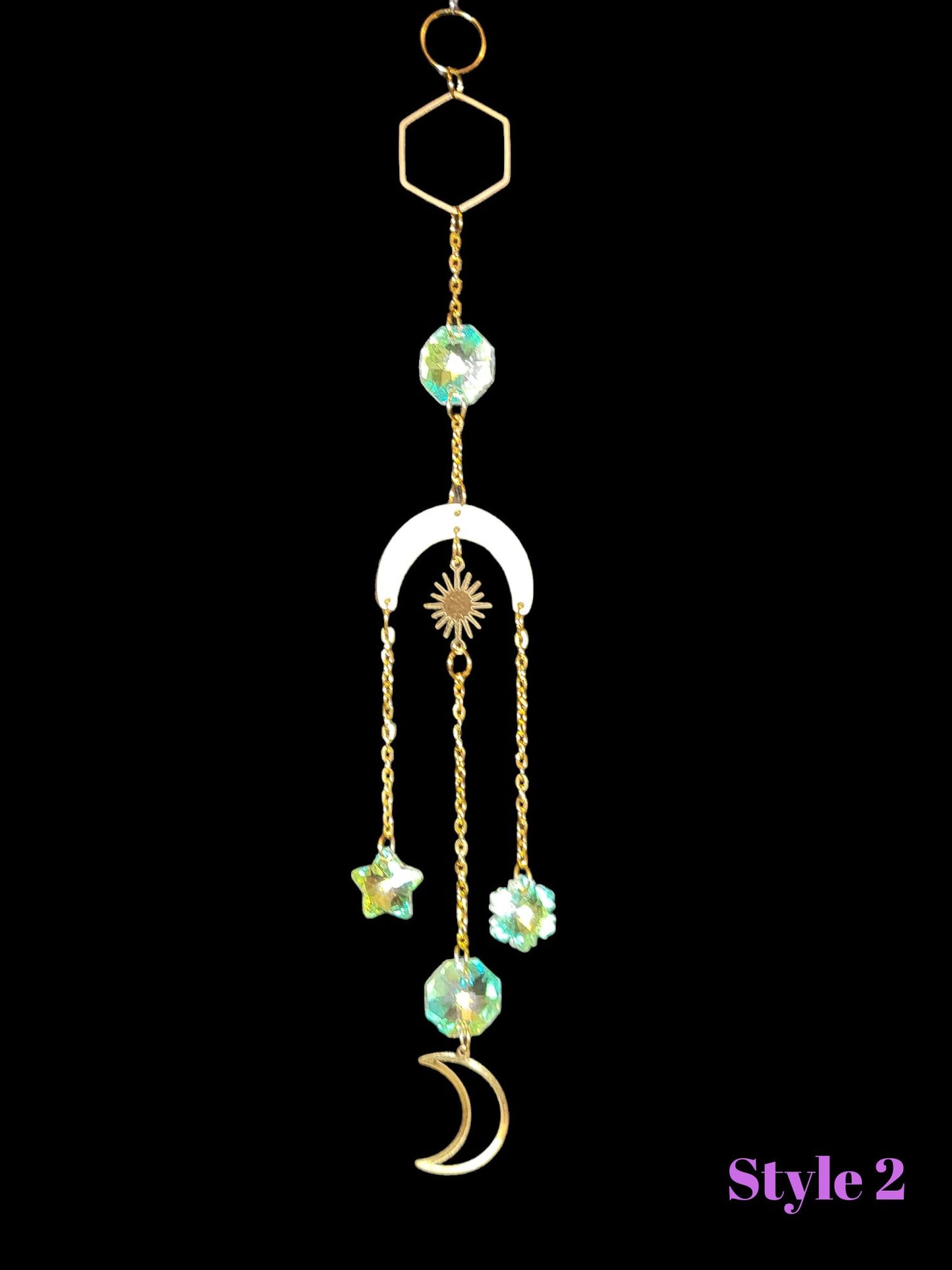 1 Pc Assorted Suncatchers - Sun Moon Geometric Shapes, Prism Suncatcher, Boho Gift, Handmade Gift, Room Decor, Car Decor, Rainbow Maker