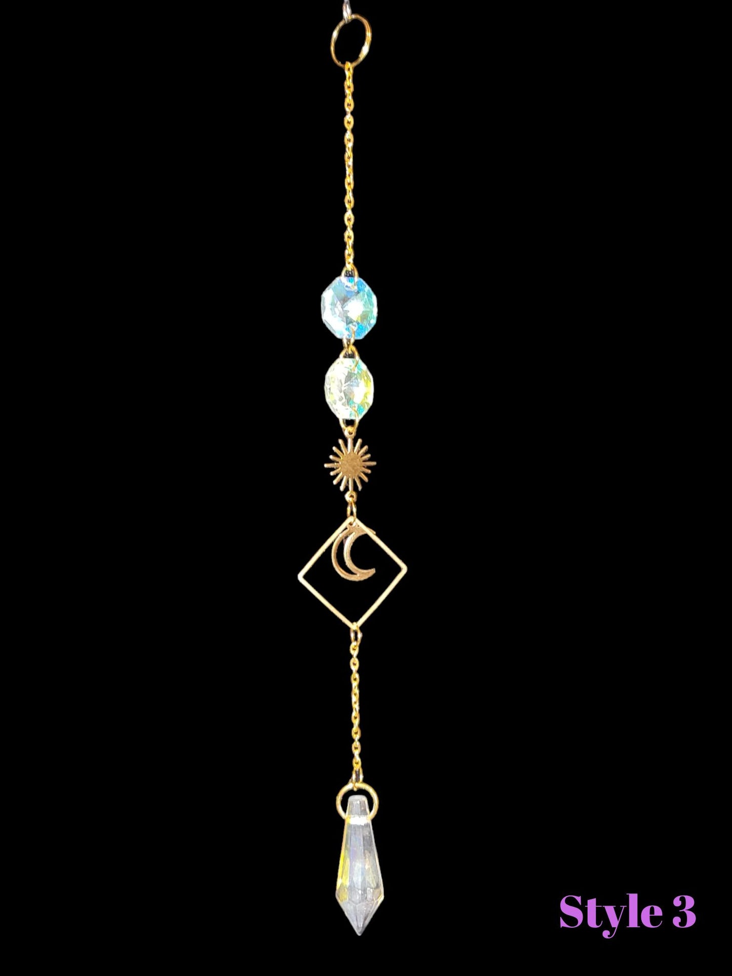 1 Pc Assorted Suncatchers - Sun Moon Geometric Shapes, Prism Suncatcher, Boho Gift, Handmade Gift, Room Decor, Car Decor, Rainbow Maker