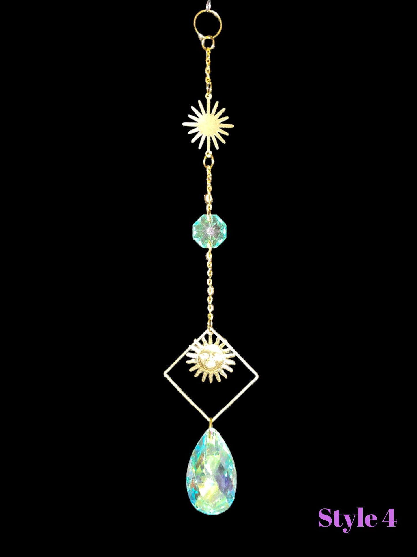 1 Pc Assorted Suncatchers - Sun Moon Geometric Shapes, Prism Suncatcher, Boho Gift, Handmade Gift, Room Decor, Car Decor, Rainbow Maker