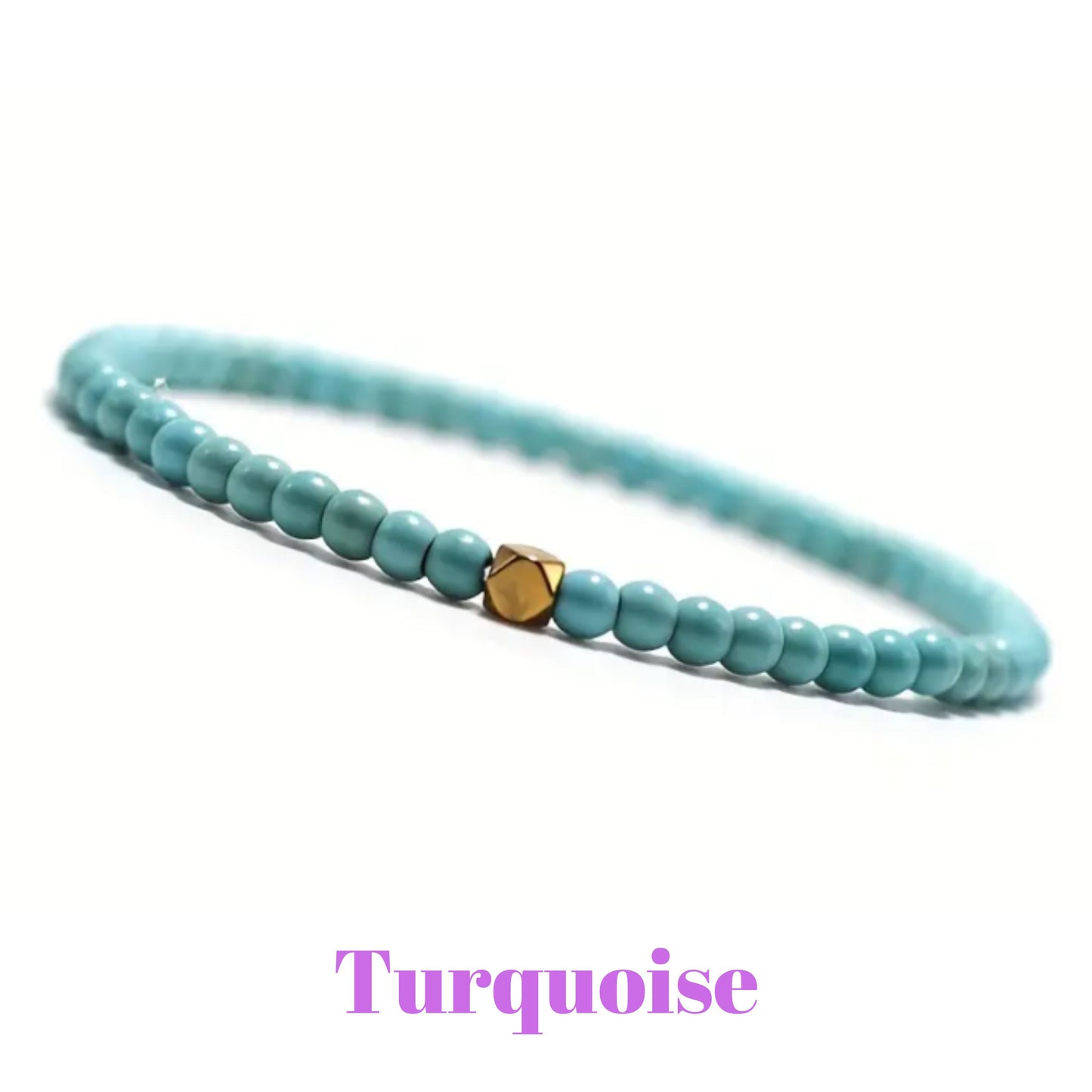 1 Pc Assorted 4mm Natural Stone Stretch Bracelet - Healing Jewelry, Gift for Her, Turquoise, Lava, Jasper, Labradorite, Natural Gemstone