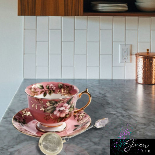 1 Pc Raw Crystal Loose Leaf Tea Strainer - Gemstone Tea Steeper, Gift for Tea Lover, 304 Stainless Steel Tea Ball, Loose Tea Filter