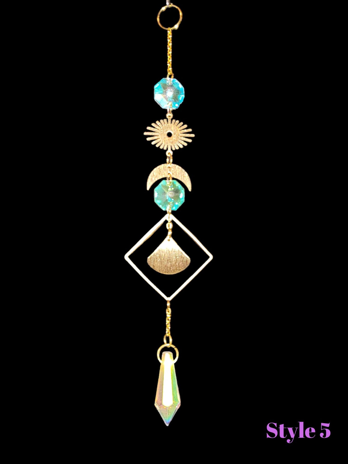 1 Pc Assorted Suncatchers - Sun Moon Geometric Shapes, Prism Suncatcher, Boho Gift, Handmade Gift, Room Decor, Car Decor, Rainbow Maker