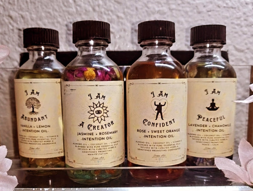 I Am Intention Oil Bundle - Confidence, Peaceful, Abundant, Creator - Manifestation Oil, Intention Oil, Abundance Oil, Ritual Oil