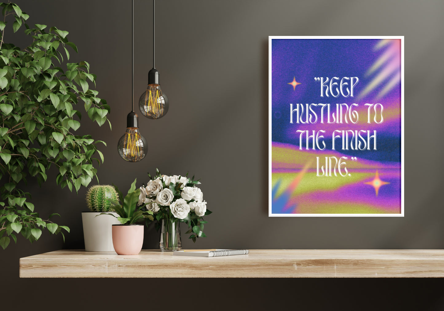Keep Hustling Wall Art - Downloadable Art, Motivational Print, Printable Art, Digital Download, Positive Affirmations, Positive Thinking