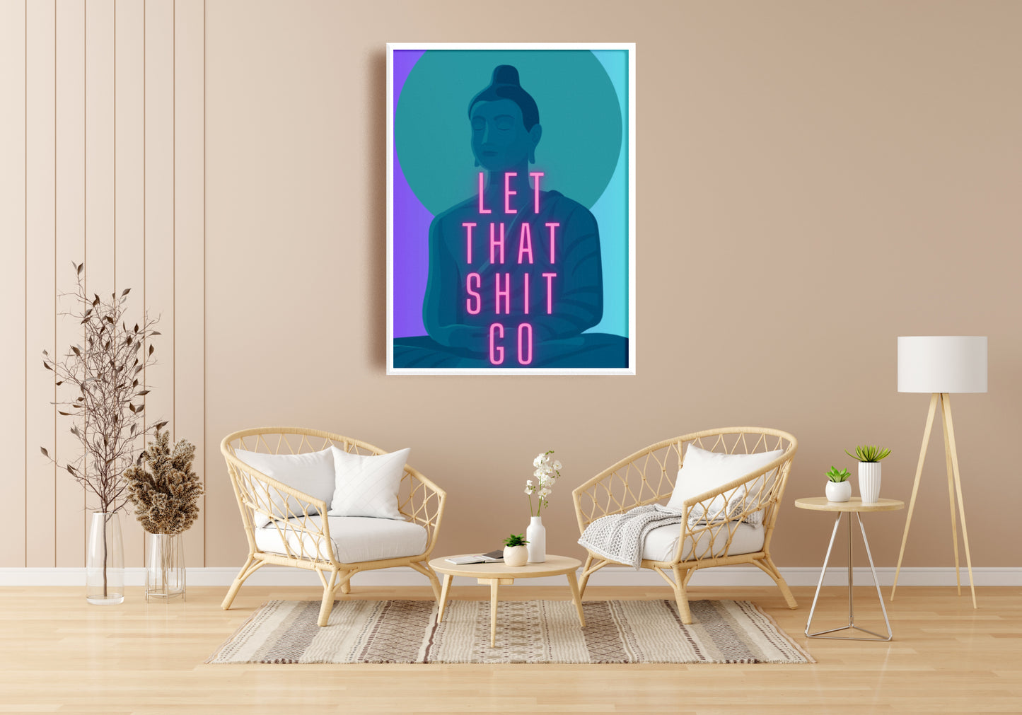 Let That Shit Go Wall Art - Downloadable Art, Motivational Print, Printable Art, Digital Download, Positive Affirmations, Positive Thinking