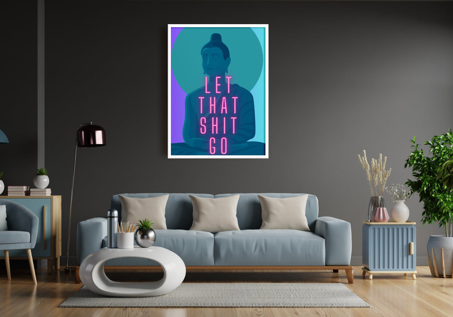 Let That Shit Go Wall Art - Downloadable Art, Motivational Print, Printable Art, Digital Download, Positive Affirmations, Positive Thinking