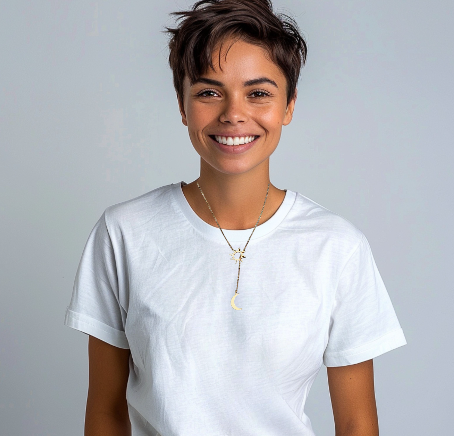 1 Pc Sun Moon Necklace - Lariat Stainless Steel Adjustable Minimalist Necklace, Gift for Her, Women's Jewelry, Celestial Jewelry, Boho Chic