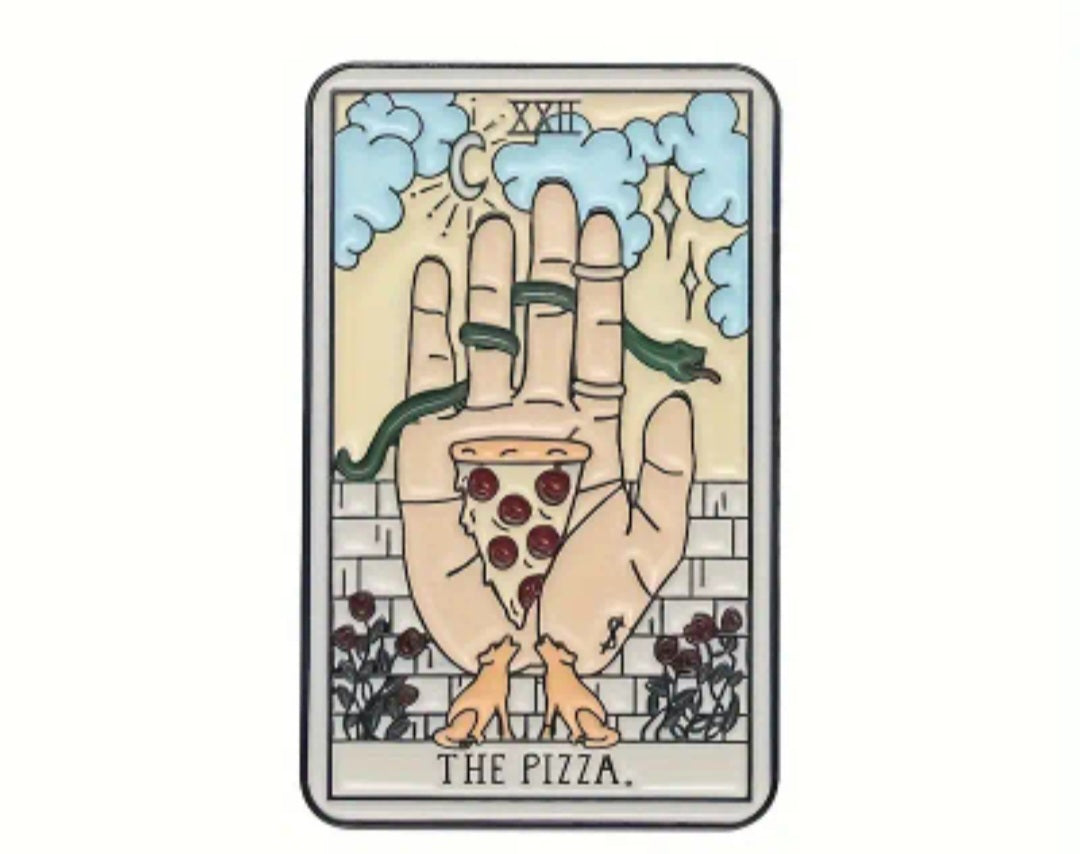 1 Pc Assorted Food Tarot Pins, Quirky Tarot Cards, Donut, Coffee, Guac, Margarita, Beer, Wine, Pizza, Celestial Designs, Unique Gift Ideas