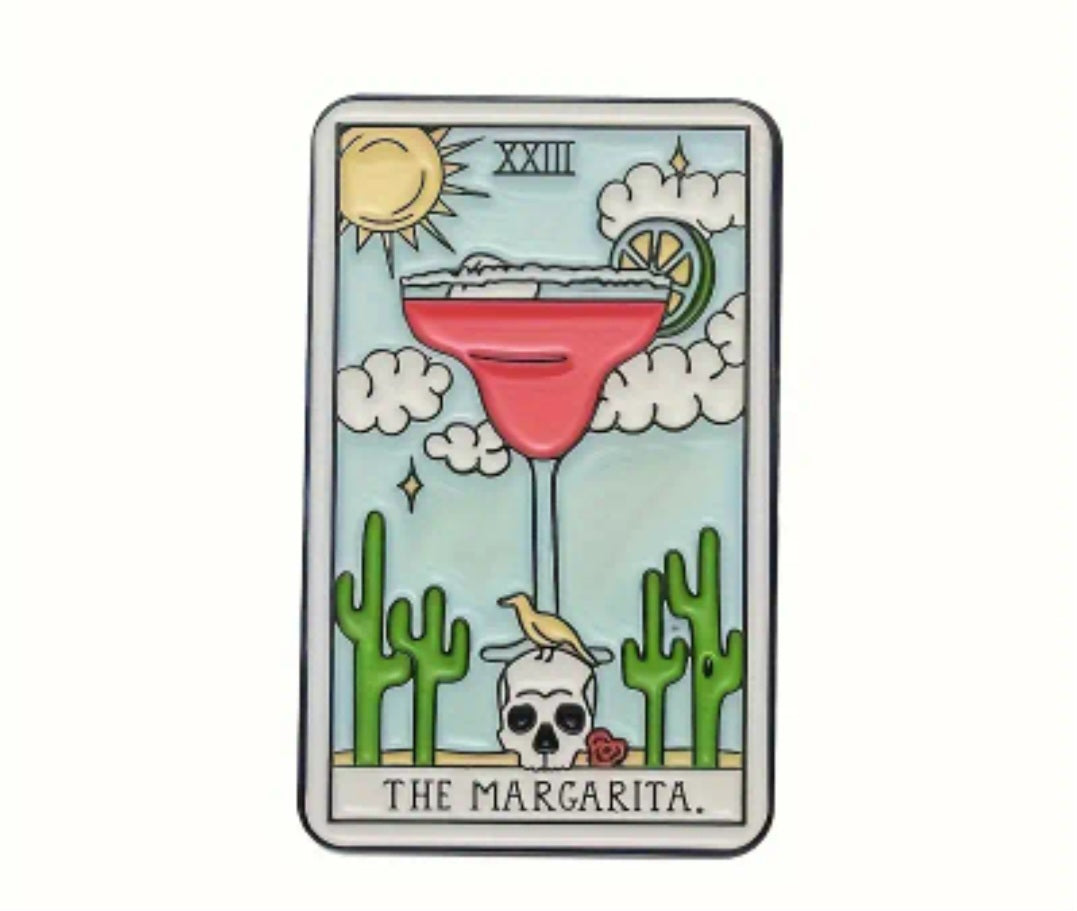 1 Pc Assorted Food Tarot Pins, Quirky Tarot Cards, Donut, Coffee, Guac, Margarita, Beer, Wine, Pizza, Celestial Designs, Unique Gift Ideas