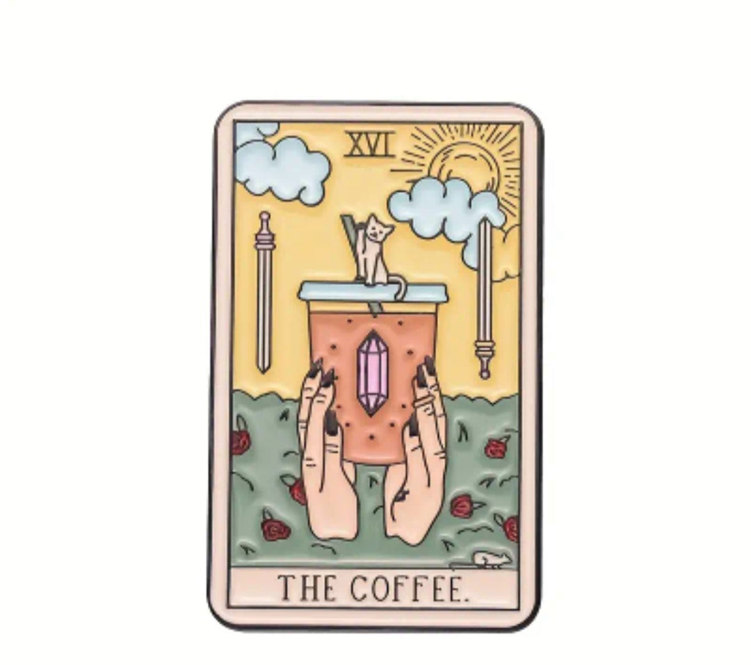1 Pc Assorted Food Tarot Pins, Quirky Tarot Cards, Donut, Coffee, Guac, Margarita, Beer, Wine, Pizza, Celestial Designs, Unique Gift Ideas