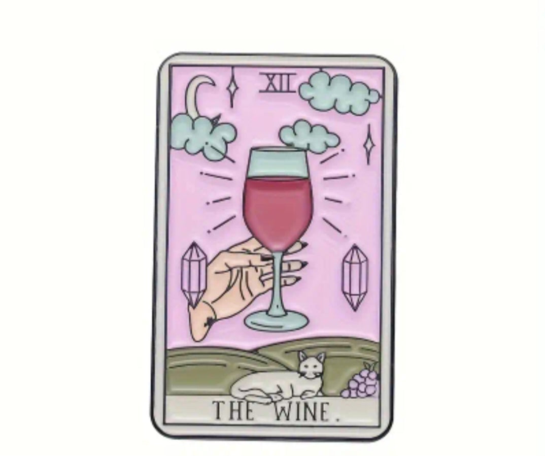 1 Pc Assorted Food Tarot Pins, Quirky Tarot Cards, Donut, Coffee, Guac, Margarita, Beer, Wine, Pizza, Celestial Designs, Unique Gift Ideas