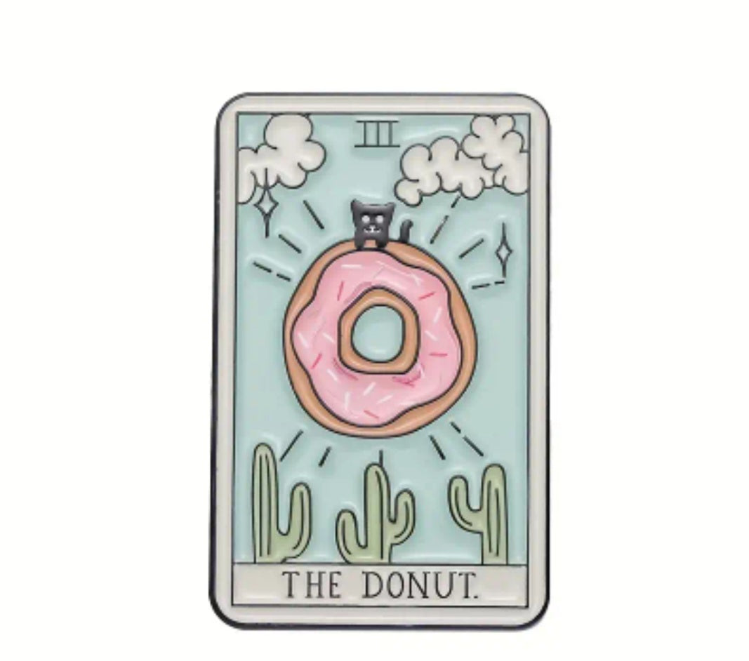 1 Pc Assorted Food Tarot Pins, Quirky Tarot Cards, Donut, Coffee, Guac, Margarita, Beer, Wine, Pizza, Celestial Designs, Unique Gift Ideas