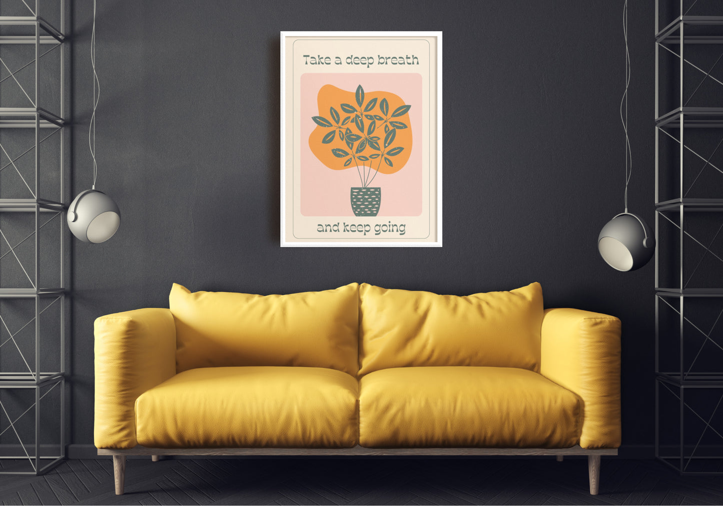 Take a Deep Breath Wall Art - Downloadable Art, Motivation Print, Printable Art, Digital Download, Positive Affirmations, Positive Thinking