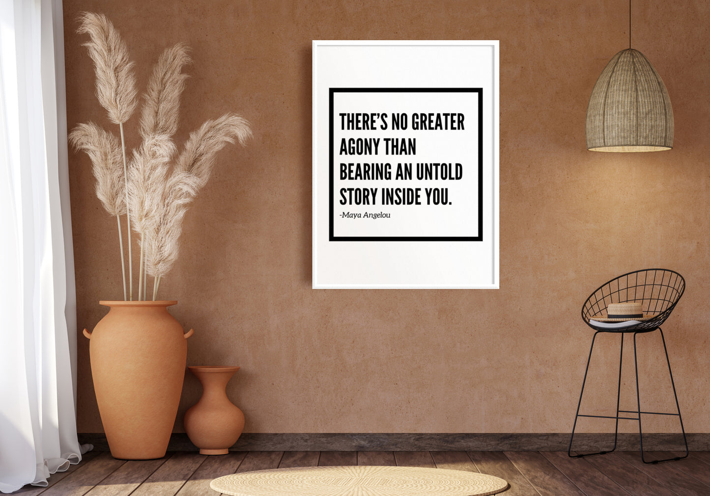 Theres No Greater Agony - Downloadable Art, Motivation Print, Printable Art, Digital Download, Positive Affirmations, Famous Quotes