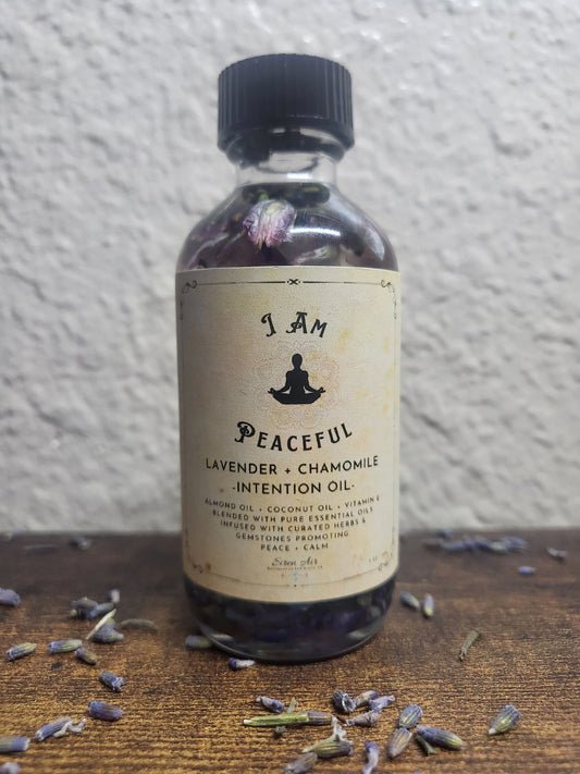 I Am Peaceful Intention Oil - Manifestation Oil, Intention Oil, Abundance Oil, Ritual Oil, Peace, Calm, Tranquility - .33oz, 2oz