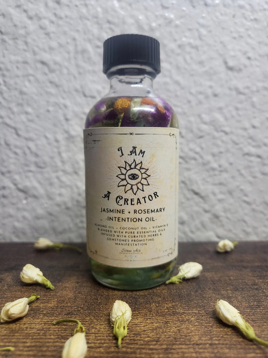 I Am A Creator Intention Oil - Manifestation Oil, Intention Oil, Abundance Oil, Ritual Oil, Manifest Your Reality - .33oz, 2oz
