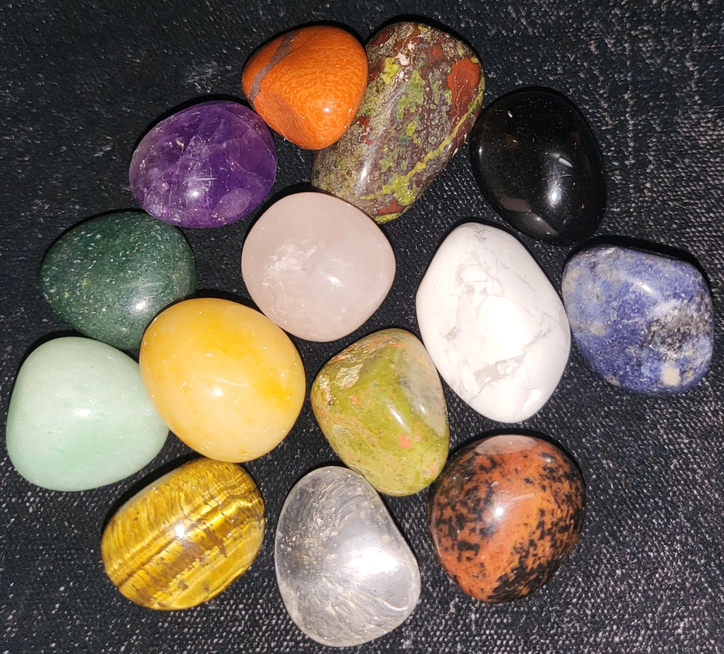 Set of 14 Gemstone Starter Kit, Assorted Small Gemstones, Healing Stones, Polished Natural Gemstones, Meditation Tools, Stone Collection