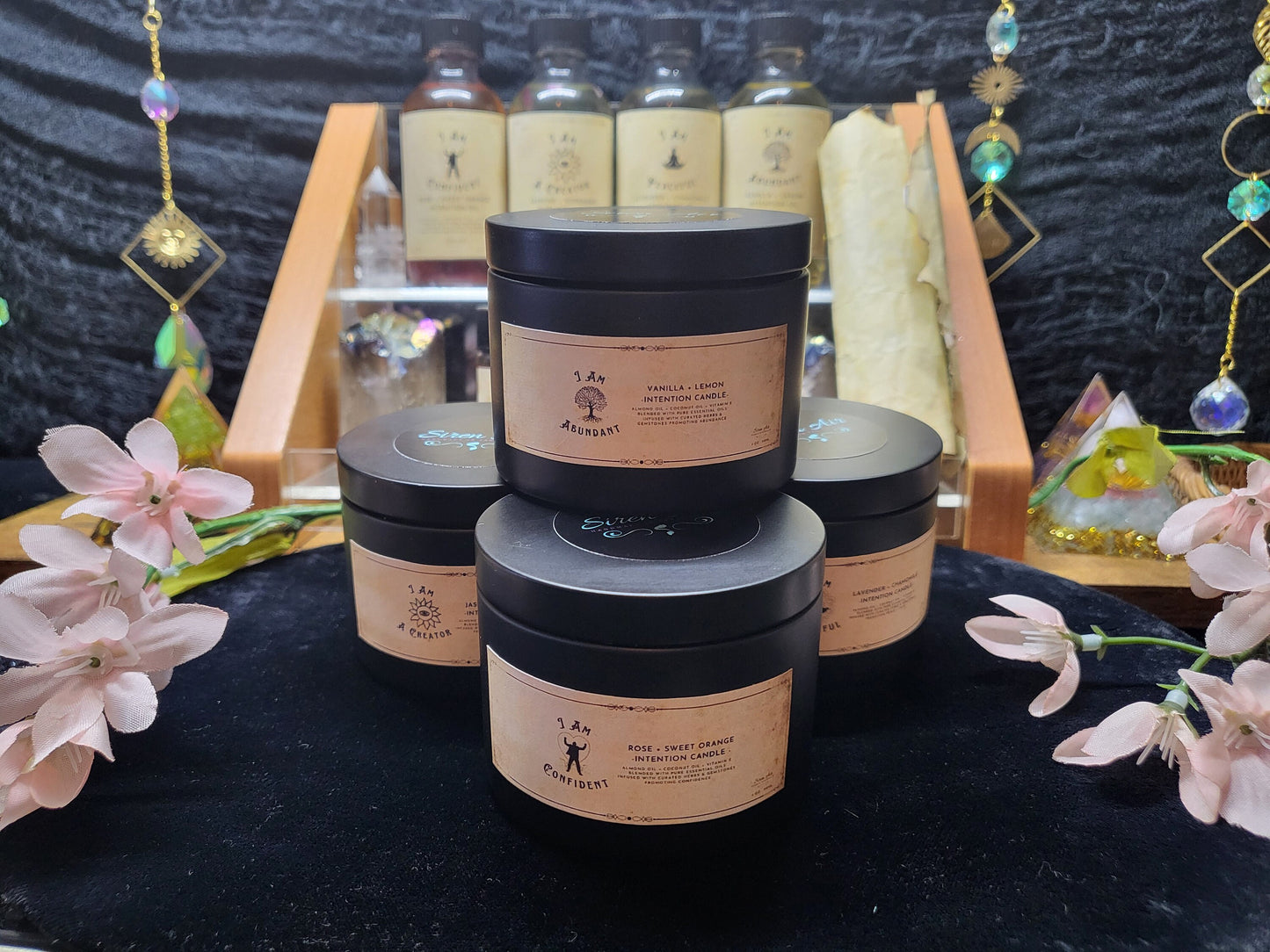 I Am Abundant Intention Candle - Manifestation Candle, Abundance Candle, Ritual Candle, Health, Wealth, Prosperity - 4 oz., Tealight