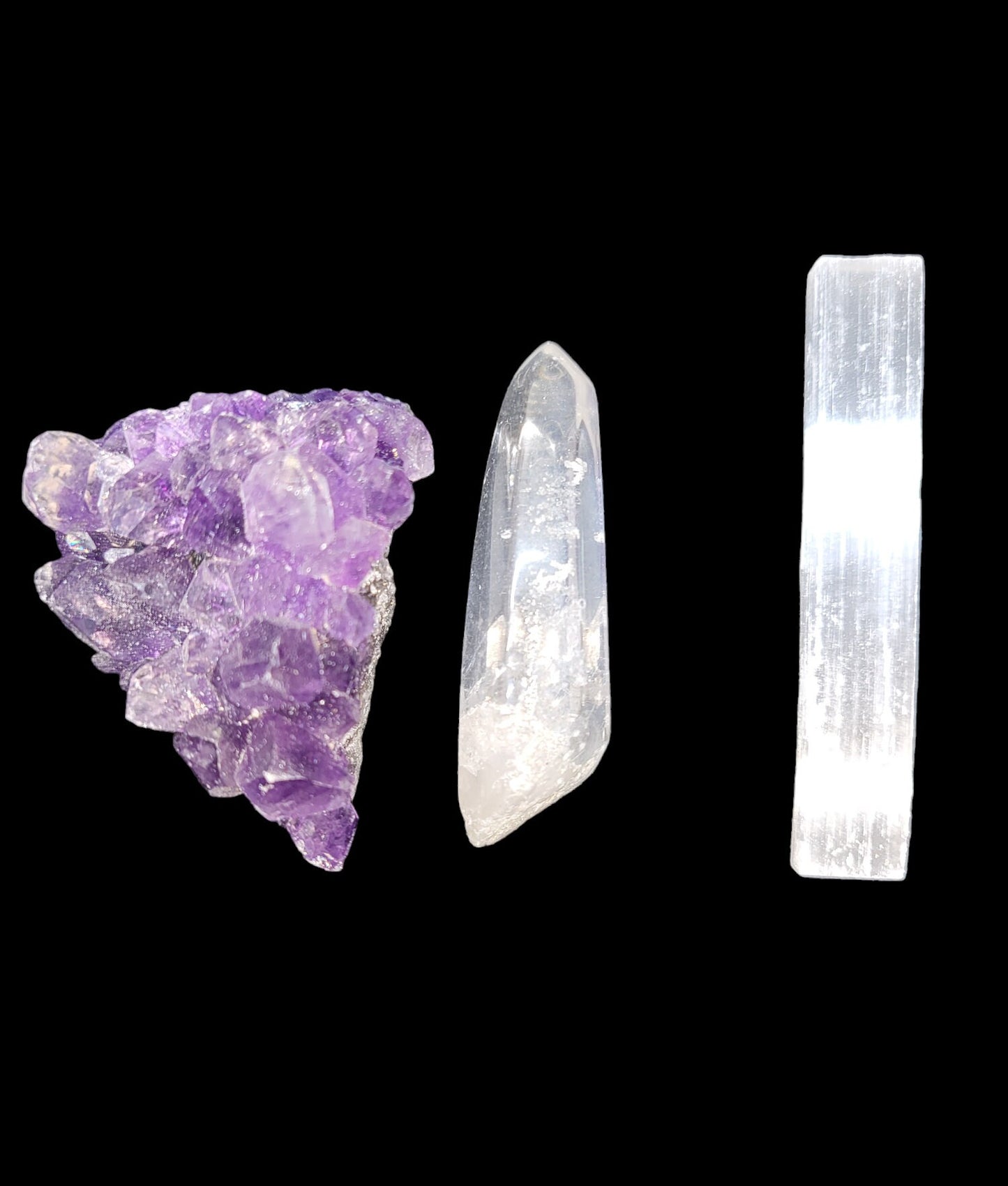 White Sage Abalone Shell Smudge Bundle - Smoke Cleansing, Chakra Gemstones, Amethyst Cluster, Quartz, Selenite, Bundle, Gift for Protection