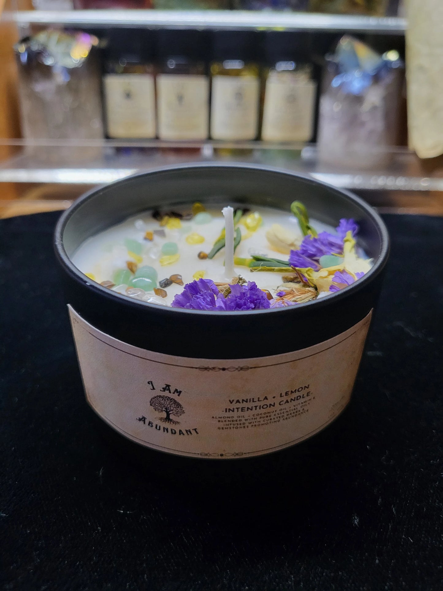 I Am Abundant Intention Candle - Manifestation Candle, Abundance Candle, Ritual Candle, Health, Wealth, Prosperity - 4 oz., Tealight