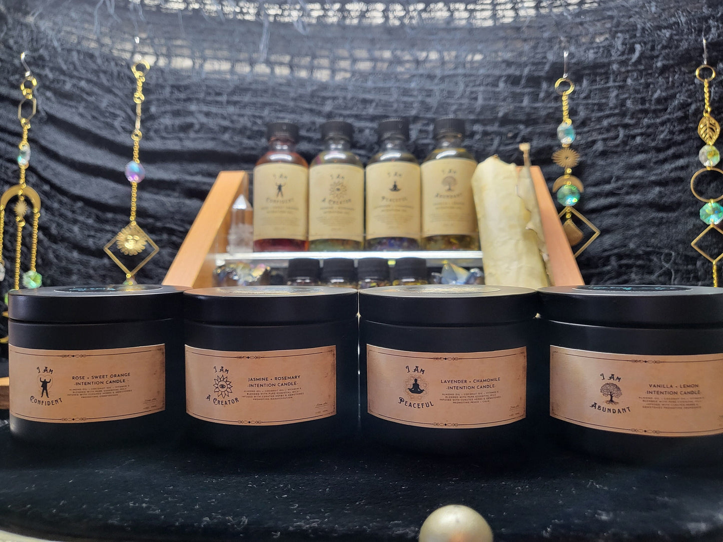 I Am Intention Candle Bundle - Confidence, Peaceful, Abundant, Creator - Manifestation Candle, Intention Candle, Ritual Candle, - 4oz