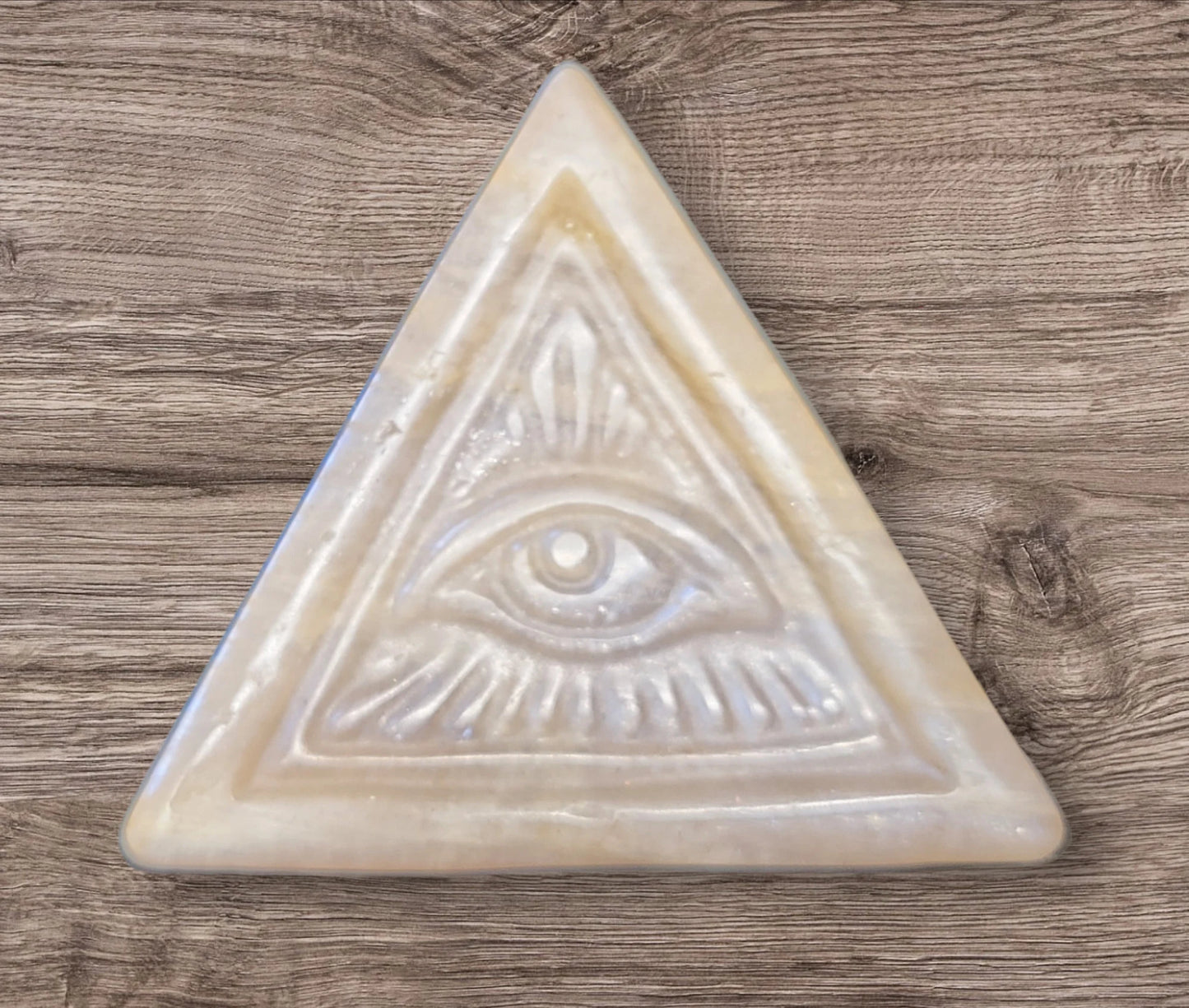 1 Pc Assorted Small Evil Eye Pyramid Spiritual Gift, Healing Meditation, Energy Cleanse, Protection, Labradorite, Moonstone, Gemstone Token