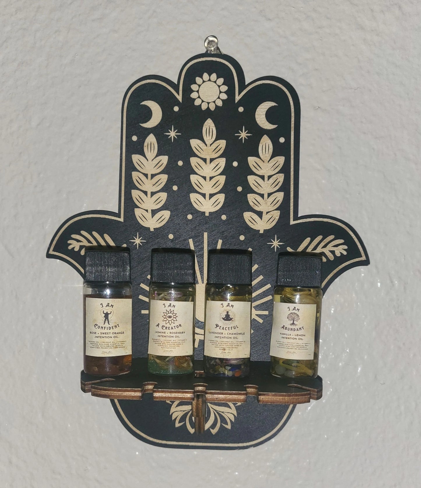 1 Pc Assorted Small Wooden Altar, Stand For Pendulums, Gemstones, Crystals, Hamsa, Celestial Butterfly, Unique Spiritual Decor, Handmade