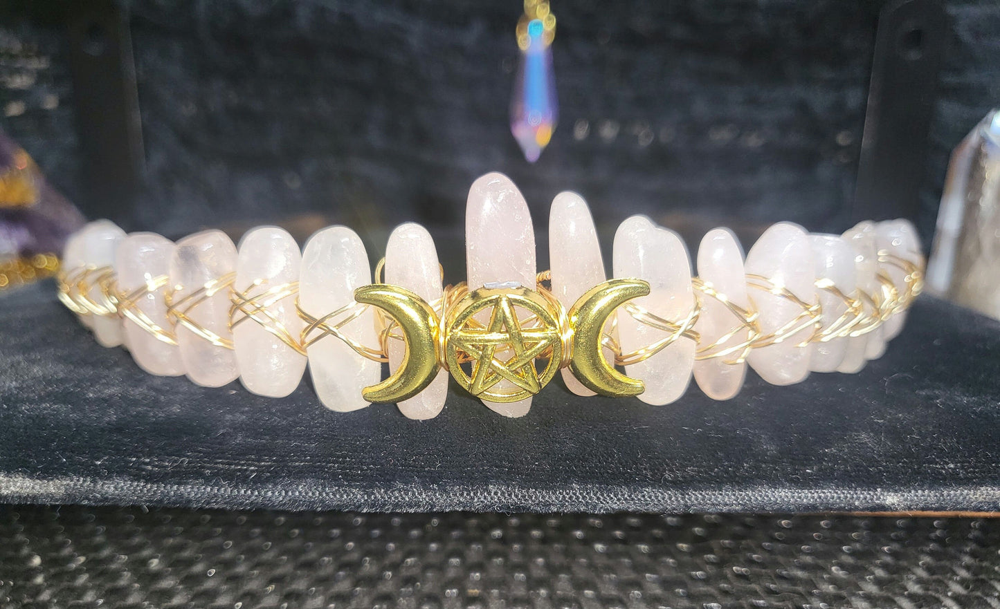 1 Pc Wire Wrapped Gemstone Crown, Assorted Gemstones, Unique Headpiece, Gemstone Headband, Festival Wear, Fairy Cosplay, Goddess Accessories