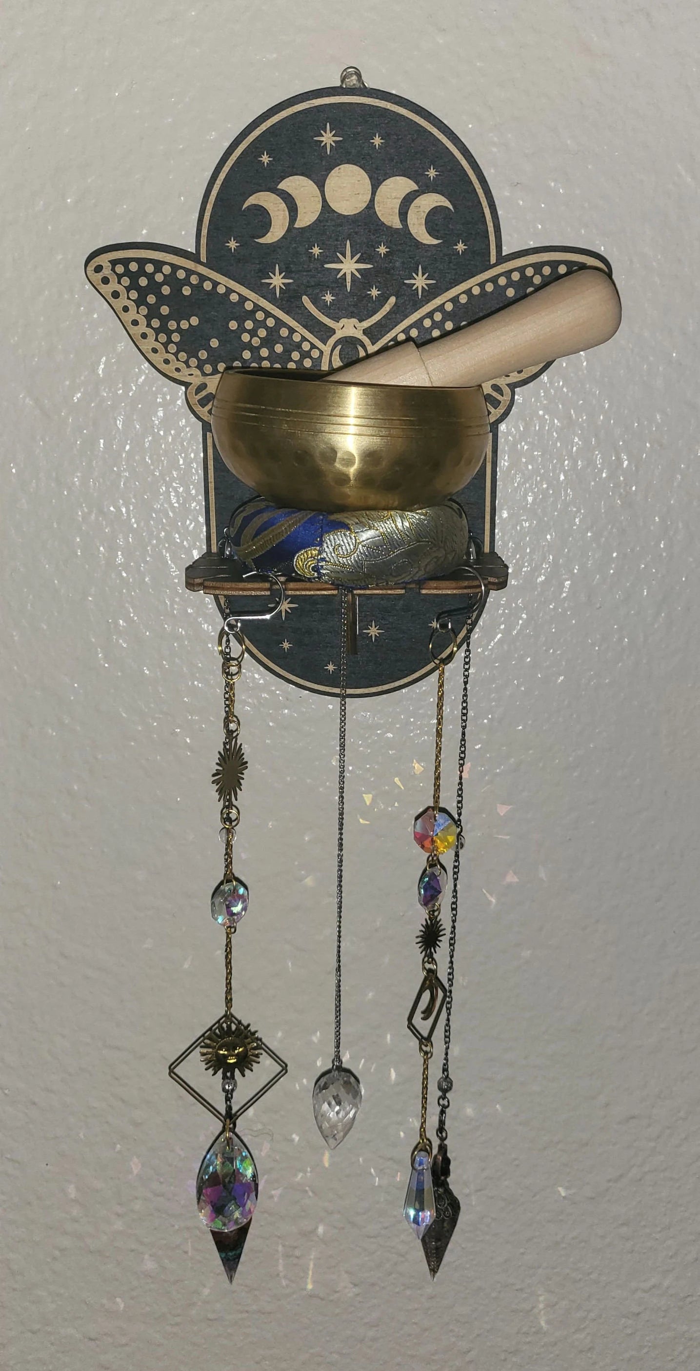 1 Pc Assorted Small Wooden Altar, Stand For Pendulums, Gemstones, Crystals, Hamsa, Celestial Butterfly, Unique Spiritual Decor, Handmade