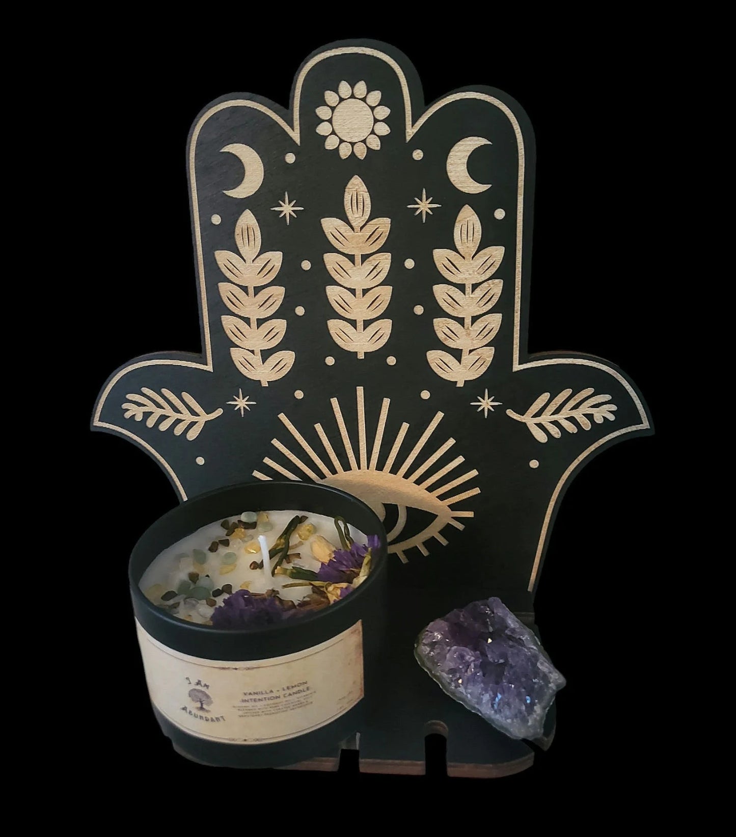 1 Pc Assorted Small Wooden Altar, Stand For Pendulums, Gemstones, Crystals, Hamsa, Celestial Butterfly, Unique Spiritual Decor, Handmade