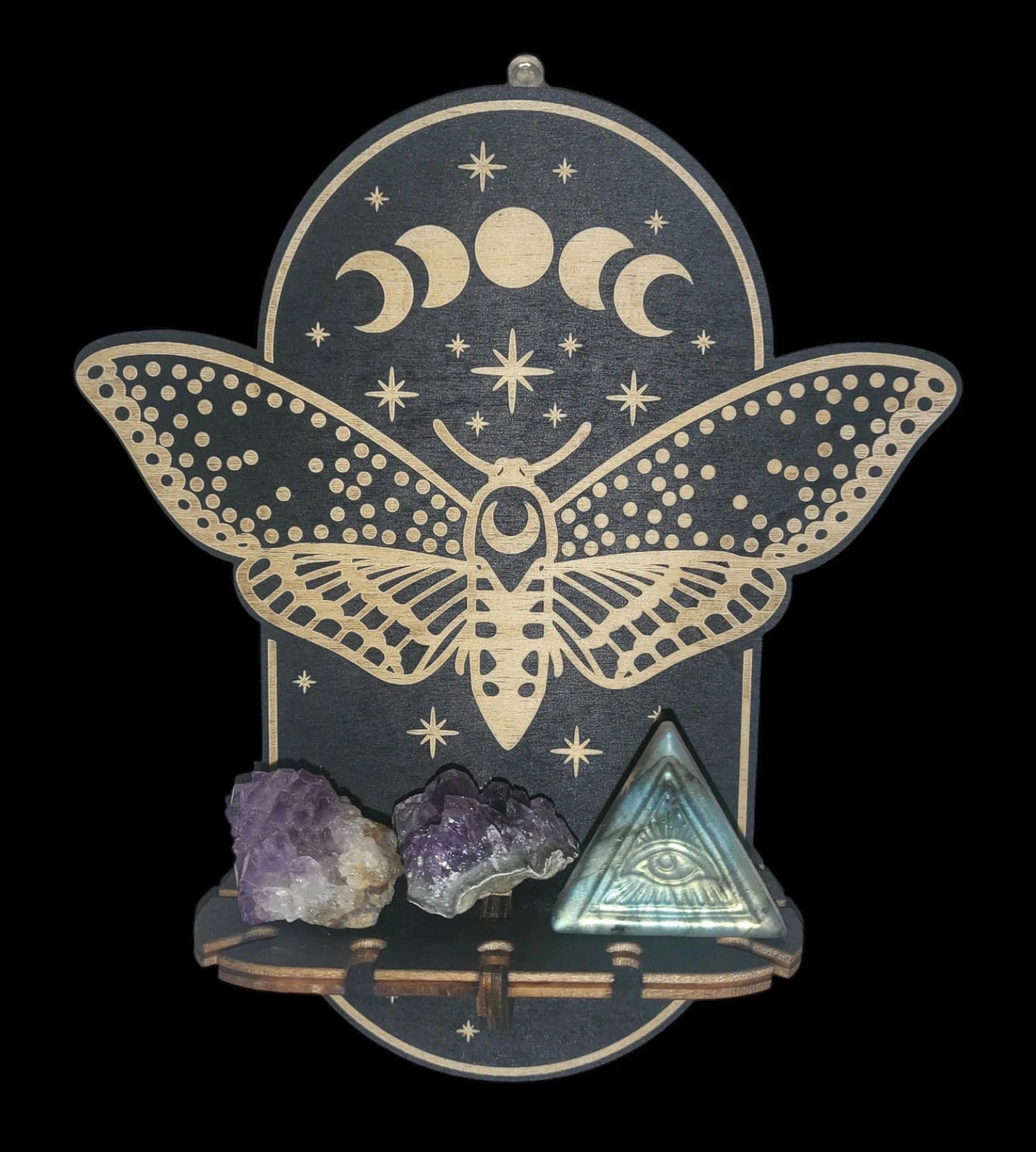 1 Pc Assorted Small Wooden Altar, Stand For Pendulums, Gemstones, Crystals, Hamsa, Celestial Butterfly, Unique Spiritual Decor, Handmade