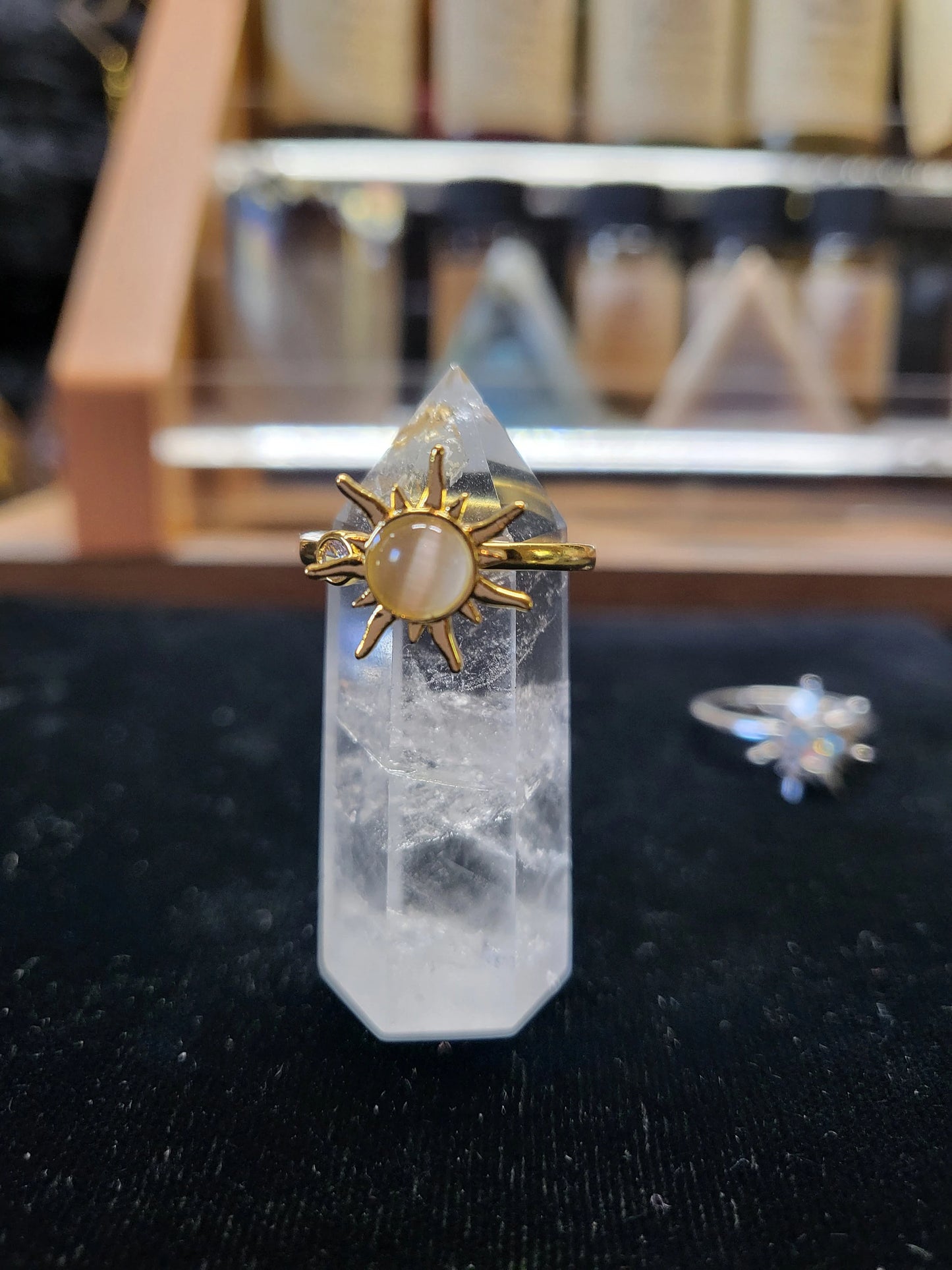 Adjustable Gold Plated Sun Spinner Fidget Ring, Stress Relief Jewelry, Anxiety Ring, Unique Sun Design, Gift For Her, Unique Gift