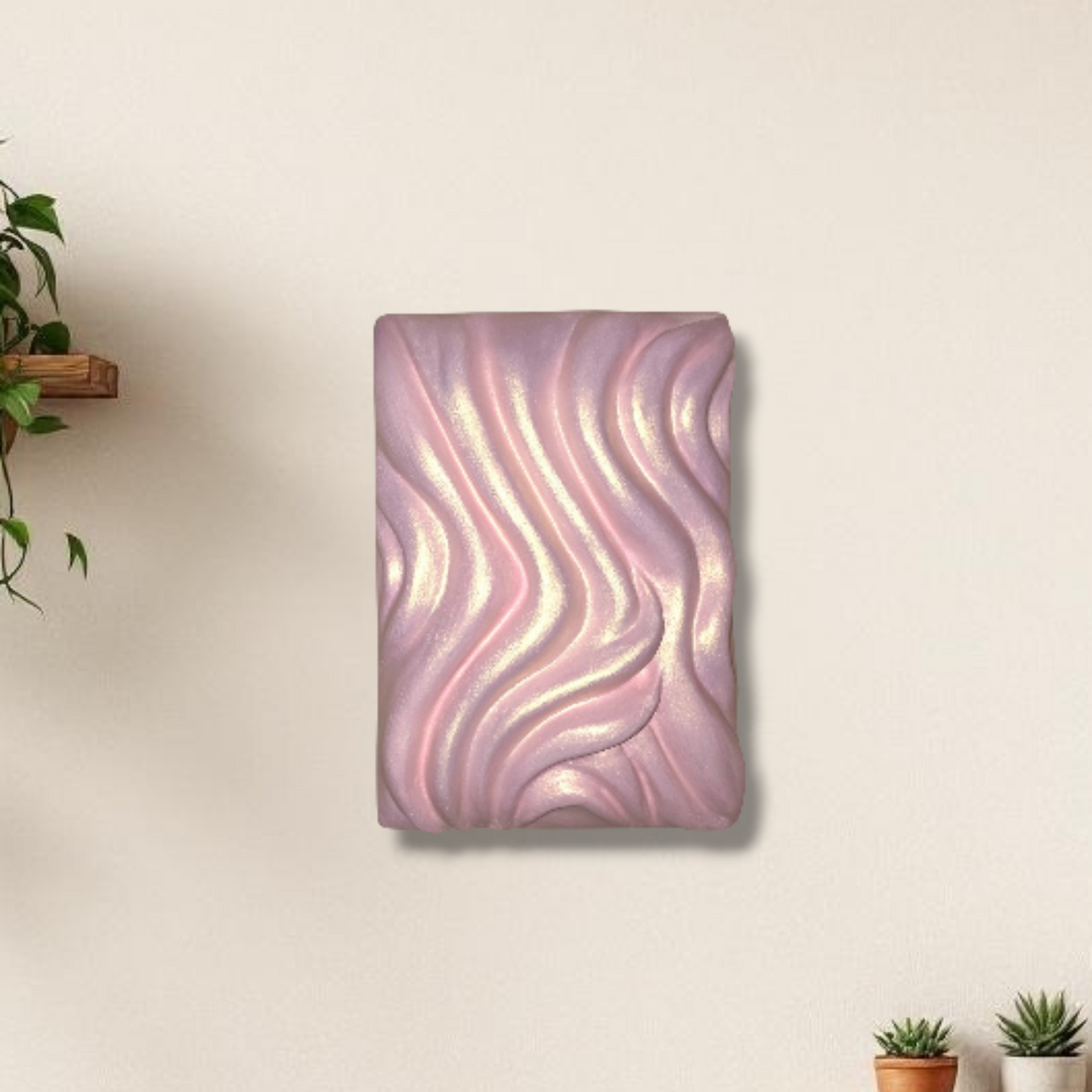 Transformation — Pink Wave Sculpture, 3D Wall Art