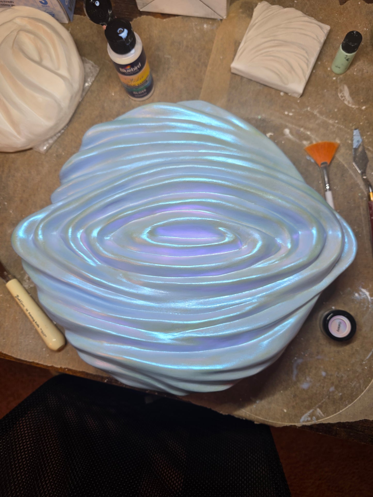 One Drop - Iridescent Wave Sculpture, Sculptural Wall Art