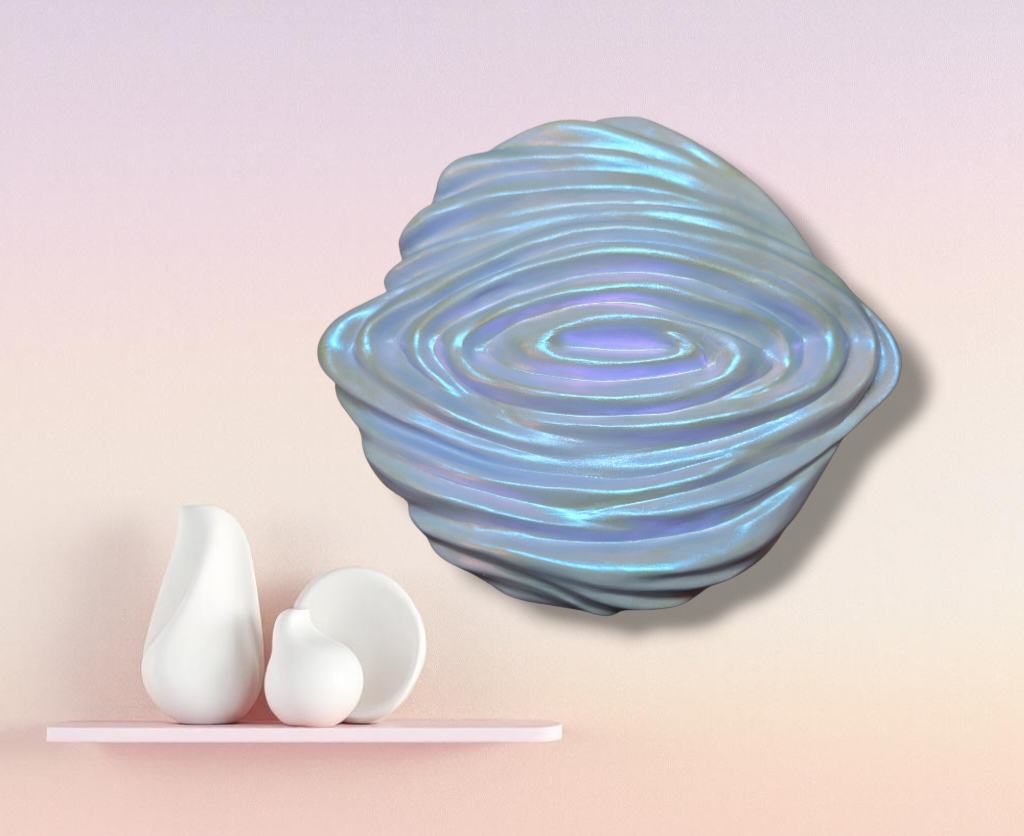 One Drop - Iridescent Wave Sculpture, Sculptural Wall Art