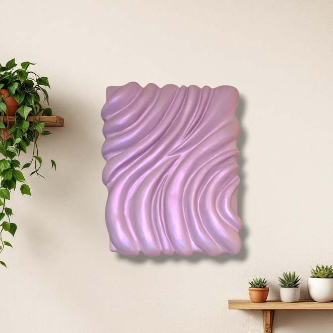 Letting Go — Purple Wave Sculpture, 3D Wall Art