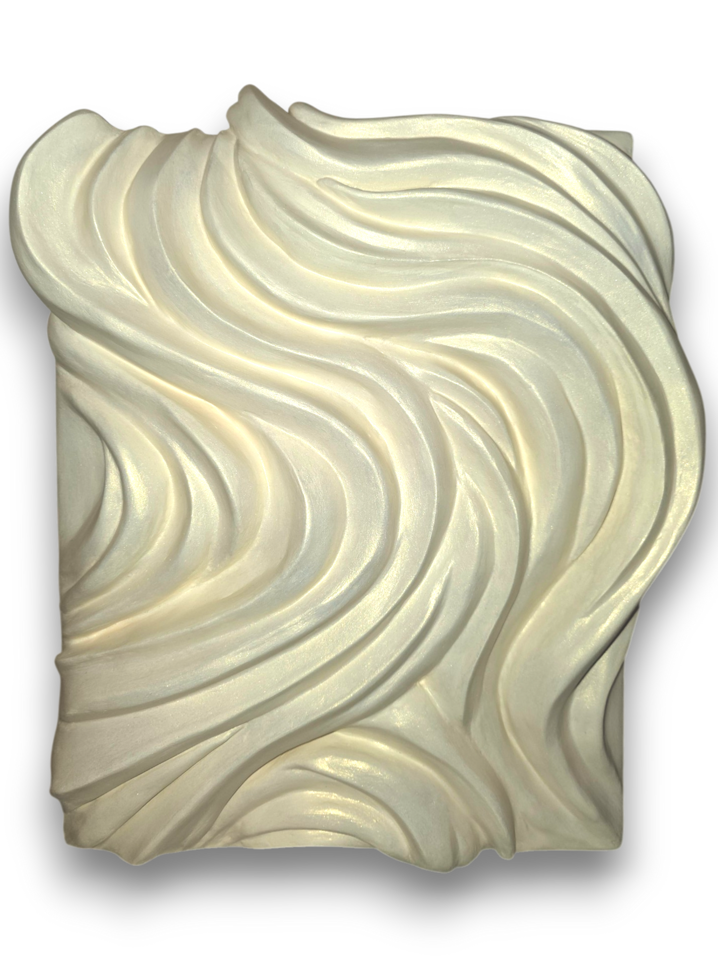 12x14 Clarity Sculpture, Illumination, Serenity, Wave Sculpture, 3D Art for Focus, Spiritual, Home Decor
