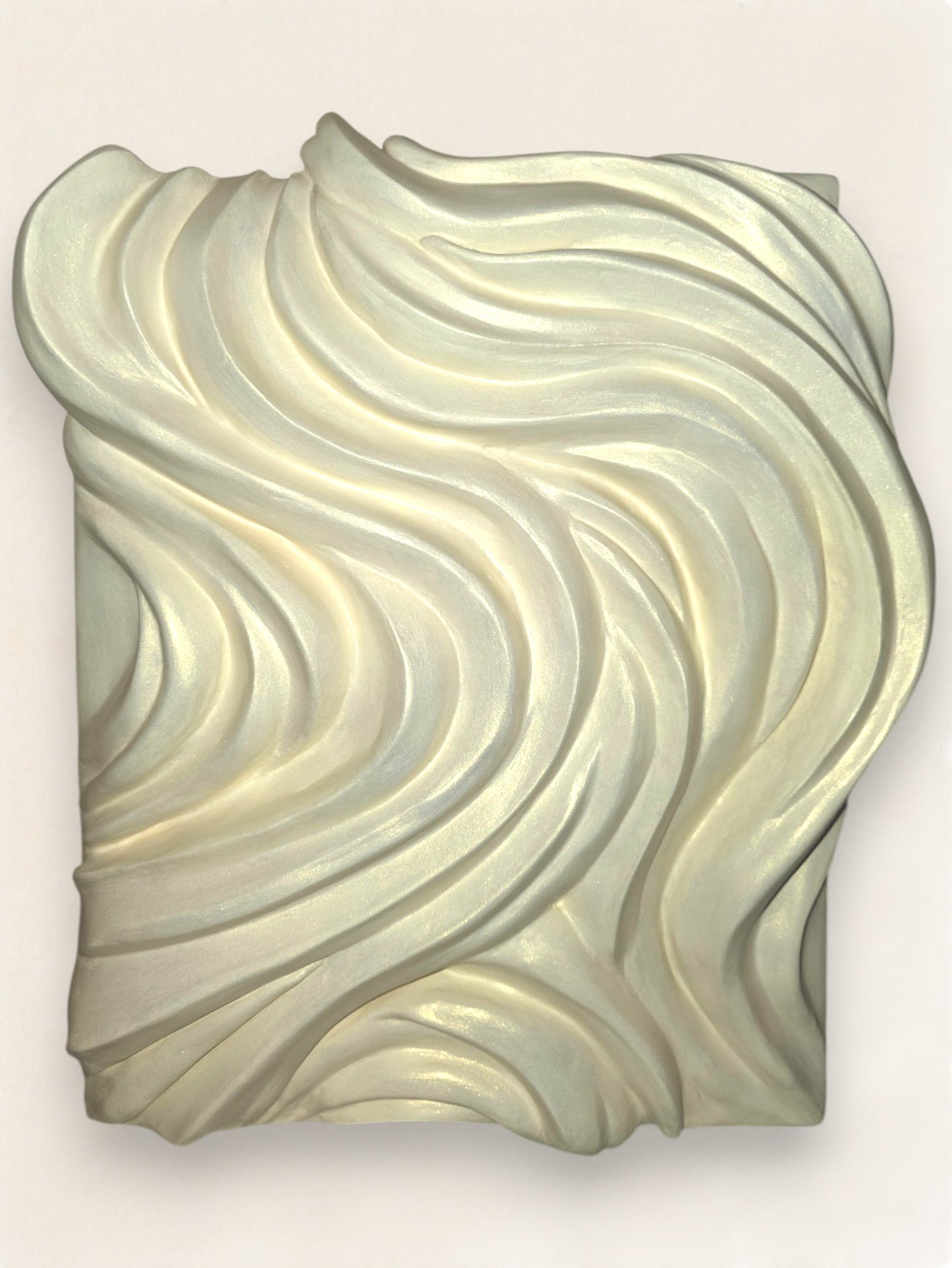 12x14 Clarity Sculpture, Illumination, Serenity, Wave Sculpture, 3D Art for Focus, Spiritual, Home Decor